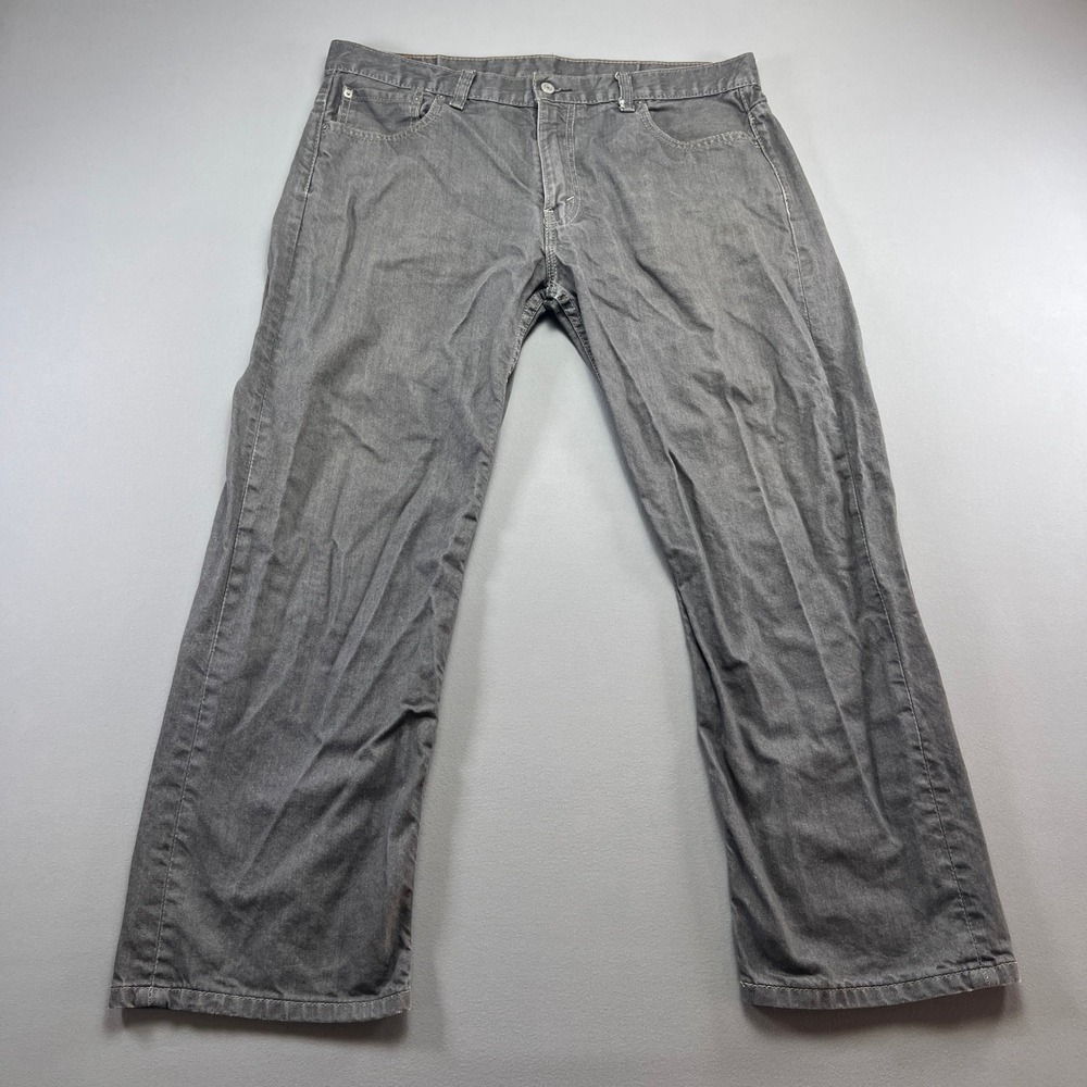 Levi's 569 Jeans Mens 36x30 Gray Denim Cotton Loose Fit Straight Leg Mid Rise